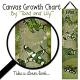 キャンバスGrowth Chart Camo Army Military男の子寝室赤ちゃん保育園寝室壁アートgc0092