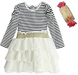 Babystity ボーダー柄×チュールスカート ワンピース (90cm)
