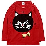 《春夏対応》 CHEEK ROOM(チイクルーム)  製品洗い加工済み42/2天竺ねこ時計長袖Tシャツ 110cm /RE NO.B-470212