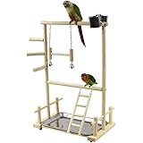 Youjiu インコ 遊び場 二層 バード アスレチック 玩具 スタンド 止まり木 はしご 食器 水器 鳥 巣 カゴ 遊園地 秋千 ラダー ベル 鳥の巣 鳥栖
