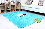 Meng Ge Cozy ShagコレクションソリッドShag Rug現代リビング&ベッドルームソフトShaggyエリアラグ 4'x5.3'(120 * 160cm) ブルー MG