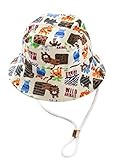 EOZY ベビー用ハット つば広 赤ちゃんキャップ キッズ 帽子 子供 アニマル図案 プリント アウトドア 男の子 女の子 紫外線 UVカット カラフル 52CM