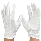 [WINCESS] ドライブ 白 綿 ナイロン 滑り止め付き ホック付き 手袋 1双 3双 5双 警備 鉄道 バス メンズ レディース おしゃれ (L, 1双)