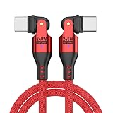 PD240W USB Type C ケーブル USB-C to USB-C Ｌ字型 180°回転可【1M】5A急速充電 データ転送可 タイプc 充電ケーブル AndroidなどType-C機種対応