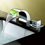 JiaYouJia LEDバスタブ水栓金具　 混合水栓 　蛇口 　サウナ家具　クロームメッキ表面処理 (LED付き)