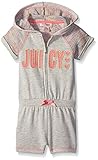 Juicy Couture Baby Girls' Marled Rainbow French Terry Hooded Romper Gray 0-3 Months [並行輸入品]