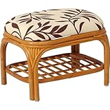 スクエアスクッションスツール 木製(籐) 収納棚付き NS-62【代引不可】 生活用品 インテリア 雑貨 インテリア 家具 椅子 スツール [並行輸入品]