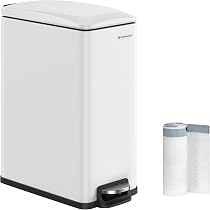 Amazon｜SONGMICS ゴミ箱 50L ステンレス製 スリム ペダル式 蓋付き 音