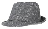 C-Princess 秋冬 子供用 中折れ帽子 フェルトハット キャップ チェック柄 キュート キッズ 女の子 男の子 フォーマル 発表会 ダンス グレー