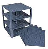 プレミアムチャコールグレースタッカブルベースプレート – 4パック10 " x 10 "ベースプレートバンドルwith 30向上した新しい2 x 2 Stackers – すべてと互換性主要ブランド 