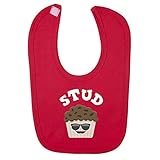 (フロソ) FLOSO 赤ちゃん・ベビー用 Stud Muffin(モテボーイ)プリント ベルクロビブ スタイ (ワンサイズ) (レッド)