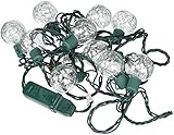 Kurt S. Adler, Inc. UL1180 Kurt Adler UL 10-Light G40 Silver Tinsel Balls LED Light Set