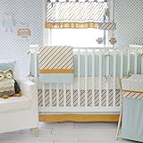 My Baby Sam Penny Lane Crib Bumper, Orange/Aqua by My Baby Sam
