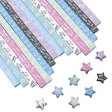 Zayookey 1080枚 折り紙 星用 おりがみ ペーパーアート ダックリング折紙 印刷 ストリップ ウィッシュスター ラッキースター かわいい DIY 手作り クラフト 誕生日 プレゼント 祈り ラッキー 手芸材料 折りたたみ式ストリップ (英語)