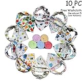 10-pack Unisex Baby Bandana Drool Bibs FREE Baby Washcloth Boys and Girls Absorbent Cotton Bibs Supe
