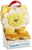 Baby Aspen, Chomp & Stomp Lion Bib and Booties Gift Set, Yellow, 0-9 Months by Baby Aspen