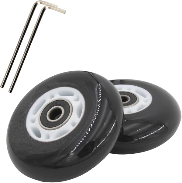 Skate Replacement Wheels 68mm 76mm 80mm Bearing PU Wear Resistant 2-Piece Set with 2 Hex Wrenches - 1