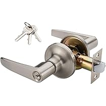 レトロな真鍮製ドアノブセット 鍵3本付き ドアノブ 真鍮製 本磨き アンティーク 握り玉 レトロック 空錠