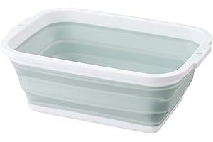ミツヒロ 洗い桶 グリーン (満水容量)約8.5L コンパクトになる洗い桶 252886