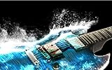 24" Mini-Mural Electric Guitar cool splash #1 Wall Graphic Sticker Decal Mural Home Kids Game Room O