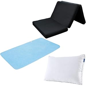 【福袋】寝具3点セット(高反発三つ折りマットレスシングル+除湿シートシングル+ホテル仕様枕)竹炭消臭効果 点で体を支える…
