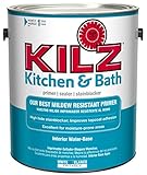 KILZ Kitchen & Bath Interior Latex Primer/Sealer/Stain Blocker with Mildew-Resistant Finish, White, 