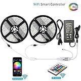 LEDストリップライト、lunsy WiFiワイヤレススマートフォンAndroid / iOS ) Controlledライトストリップキット5050 32.8 Ft / 10 m 300 LED、ロ