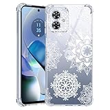 Moto G64 5G 用 ケース G64Y 5G Moto G54 用 ケース クリア ソフト TPU 米軍MIL規格 耐衝撃 おしゃれ 透明 スリム 薄型 カバー Moto G64 5G | G64Y 5G | G54 用 対応 四隅强化保護 軟性 全透明 滑り止め 黄変防止 衝撃吸収 かわいい (月下美人) D518-mto g64-01