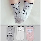 ベビーソックス　秋冬仕様 １０-１2cm 0歳-4歳くらい 選べる3色　動物ちゃん 滑り止め付き カラー無地　ベビー靴下 男女兼用 男の子用　女の子用 赤ちゃん 靴下 3点セット 梱包 できます