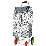 Rxbdk ショッピングトロリービッグホイールポータブル4ラウンドラージ防水ステンレスシルバー