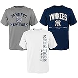 MLBユースBoys 8 – 20ヤンキース3piece Tee Set、L ( 14 – 16 )、アソートカラー