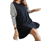 (マーシェル) Marshel マタニティ 長袖 授乳 ワンピース レイヤード風 マタニティー服 楽ちんワンピ ネイビー フリーサイズ