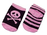 ベビーソックス　スカル（ブラック／ピンク）