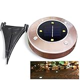 RaiFu ソーラーライト 4 LED 地中埋込型ライト ガーデンライト 自動点灯消灯 埋め込み式 防水 ガーデン 庭 玄関 芝生 駐車場 屋外照明 ホワイト