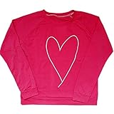 Liebeye 親子お揃い服　ロングスリーブシャツ　ハートパターン　ピュアカラー　シングル　トップス　汗吸収　コットン　春　秋 M