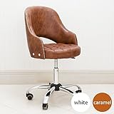 クラシカルチェア 幅47cm×奥行45cm×高さ82cm～92cm キャメル [ エステスツール ネイルスツール ネイルチェア キャスター付き 背もたれ付き 昇降式 オフィスチェア スツール イス 椅子 チェア アンティーク クラッシック 