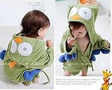 【ps.j】バスローブ ベビーバスローブ お包み アニマル ７種キャラ 出産祝い ギフトにもどうぞ！ (フクロウ（緑）)