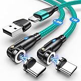 VAFOTON USB Type Cケーブル PD100W対応 9Pin マグネット USB充電ケーブル 【1m / 1.8m】 5A超急速充電 データ転送可 USB-A変換アダプタ付き PDケーブル Book/Pro/phone等Type-c機種対応 磁石 磁気 防塵 着脱式 （1m+1.8m・グリーン）