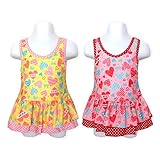 ベビー 水着 スイムウエア Whole ホール 女の子 ワンピース UVカット ハート柄 フリル リボン ネームタグ付き 女児 ベビー (1.イエロー/80cm)