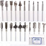 SPTA 高速度 工具 (HSS) ルータービット ルーター超硬彫刻ビット シャンク径：1/8" (3mm) DIY木工、彫刻、彫刻、掘削用 フィット Dremel (ドレメル）Proxxon ロータ