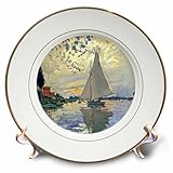 フローレン – モネビンテージアート – 印刷のMonet Paintingヨットat Le Petit – プレート 8" cp_203678_1