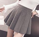 ミニスカート，学生カジュアルかわいいスカート (M, グレイ)