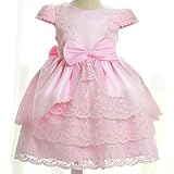 26614 子供ドレス ベビードレス  フォーマルドレス  キッズ ドレス 80/ 90/100/110/120cm/130cm/140cm ピンク 白 (8# 100cm, ピンク)