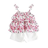 Cutelove 子供服 Tシャツ タンクトップ Tシャツ＆パンツ 上下セット 花柄 ショートパンツ 袖なし 女の子 ベビー 可愛い 夏