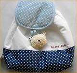 アナノカフェ 日本製＊穴原　里映デザインの可愛いベビー用品 リュック　一升餅　お餅担ぎ<br>出産祝いやギフトにもどうぞ (ブルー)