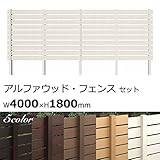 DIY用 樹脂フェンス 木目調アルファウッド 外構フェンスセット W4000×H1800