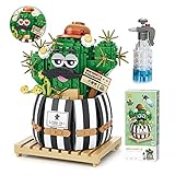 AOMIKSブロック おもちゃ 578pcsこども 大人 男の子 女の子 盆栽 鉢植え 盆栽キット エターナルフラワーズ 花 フラワー 植物 観葉植物 積み木 組み立て おもちゃ DIY 部屋 インテリア 枯れない花 おしゃれ お祝い 誕生日 記念日 バレンタインデー ギフト 贈り物 プレゼント（サボテン） (健康)