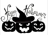 Looching Large Happy Halloween Letter Three Big Horrific Pumpkins Vinyl Wall Stickers Wonderful Deco