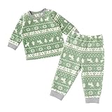 ニシキ ノルディック柄Tシャツ&ズボンセット P3147 80cm グリーン