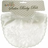 Satin Embroidered Christening Bib - One Size by DapperBaby